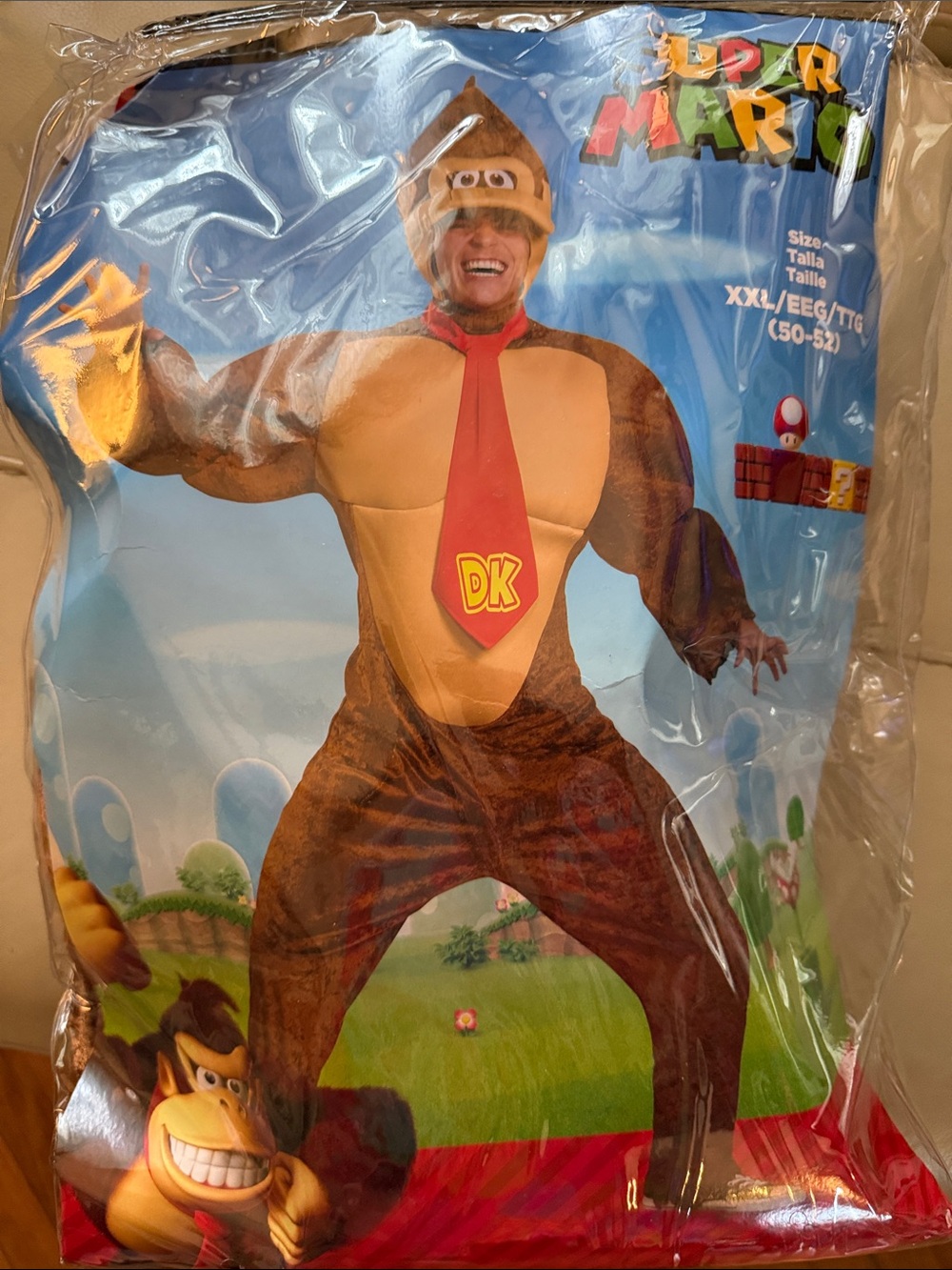 Disguise Donkey Kong Men Costume - Brown, Red, Beige